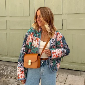 Emmy - Zachte geruite vintage jas