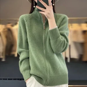 Cardigan met Rits Dames | Opstaande Kraag & Gestroomlijnde Look