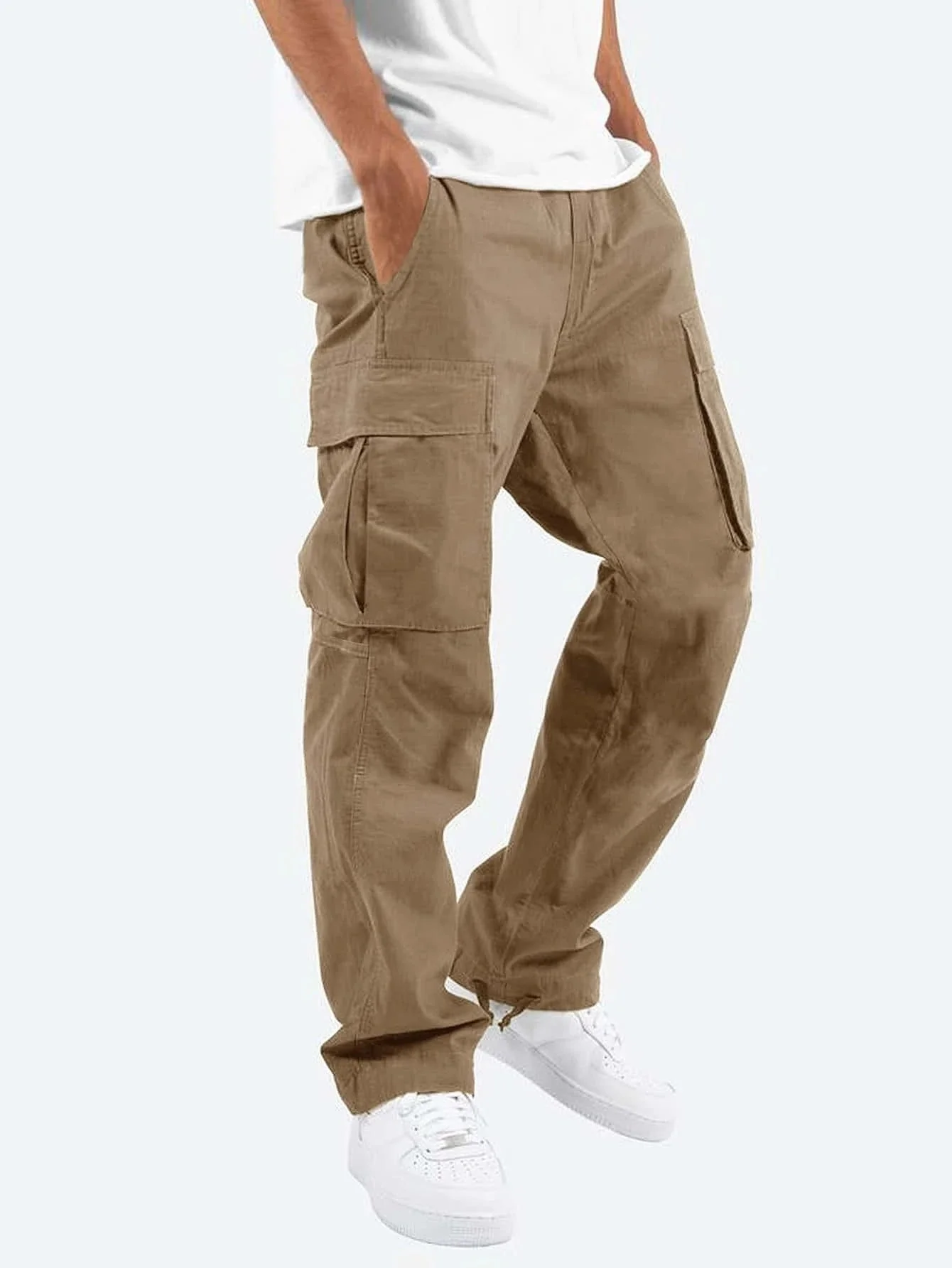 Cargobroek Heren | Cargo Broek | Elastische Tailleband & Ruime Zakken - Afbeelding 4
