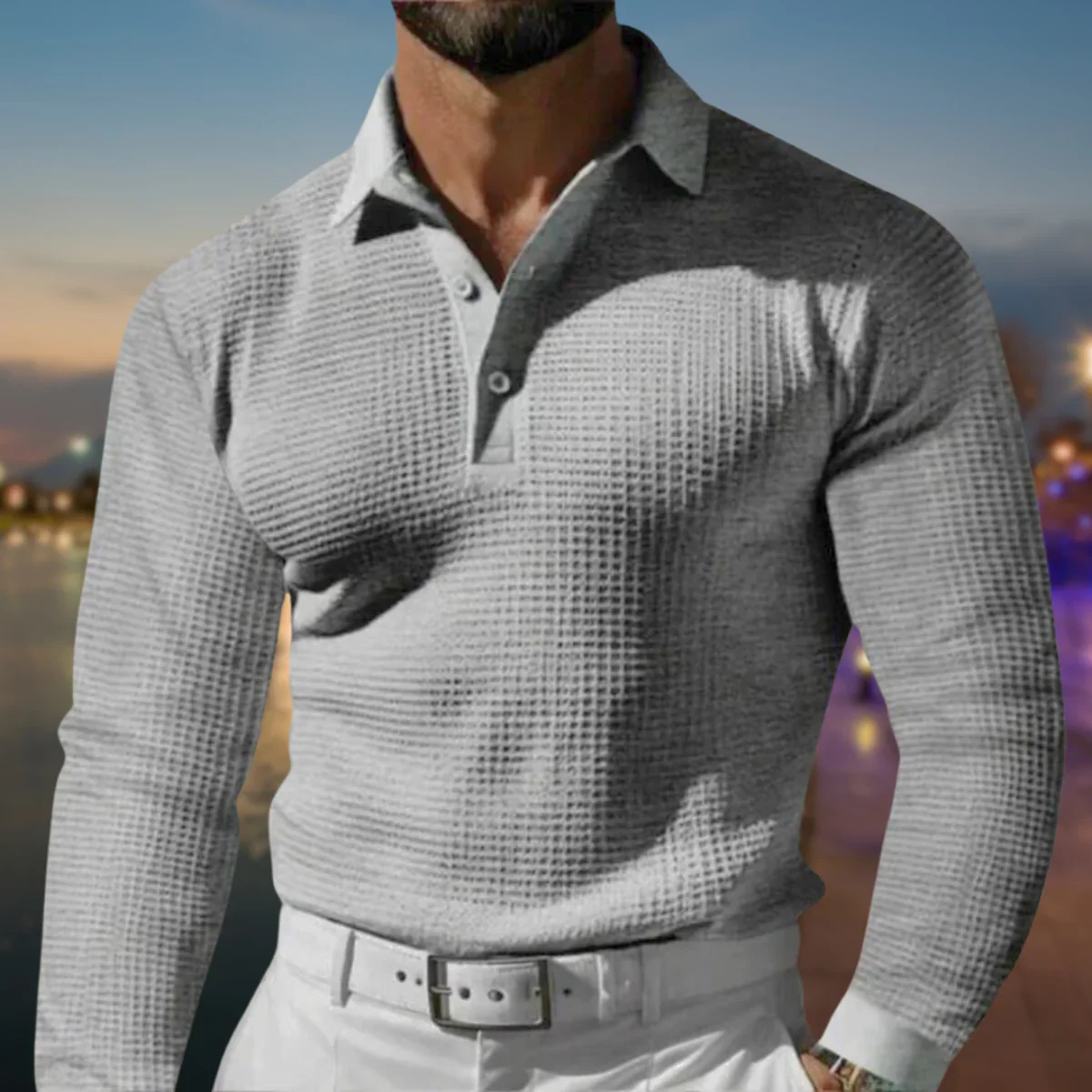 Heren polo sweater | Polokraag & Warm Draagcomfort - Afbeelding 2
