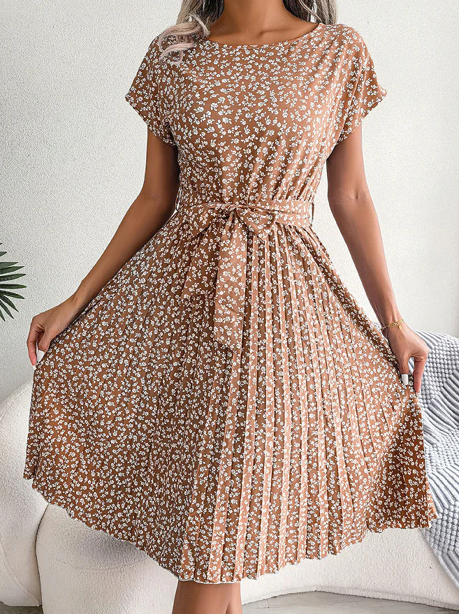 Vrouwen Elegante Bloemenjurk Korte Mouwen Midi Zomerjurk - Emma - Afbeelding 5