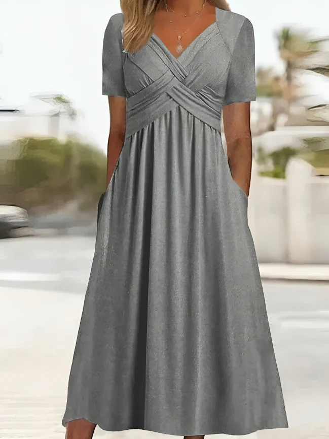 Adelle - Casual Jurk met V-Hals - Afbeelding 4